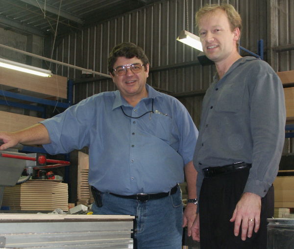 Tony Moffat and Pascal Bonnet tour the factory. 